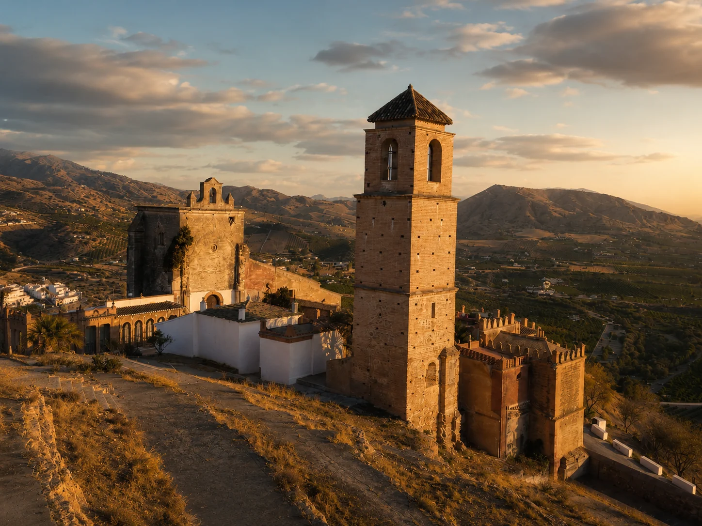 Historic Andalusian landscape in golden light